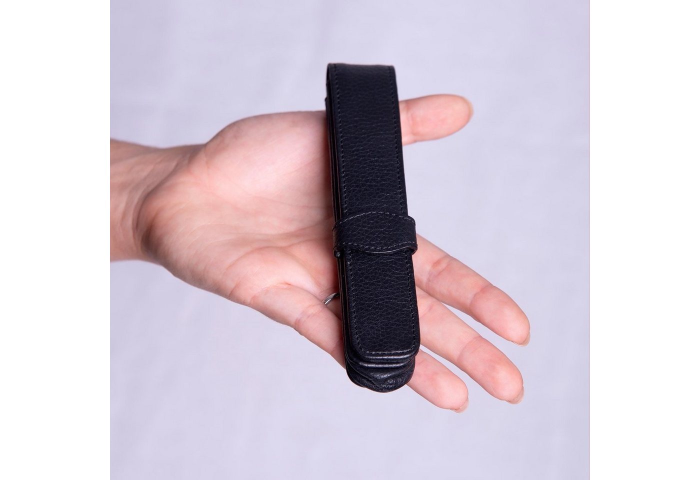 Online Pen Schreibgeräteetui Lederetui, (hochwertiges Füller-Etui), Stifte-Mäppchen aus Echtleder Bild 3