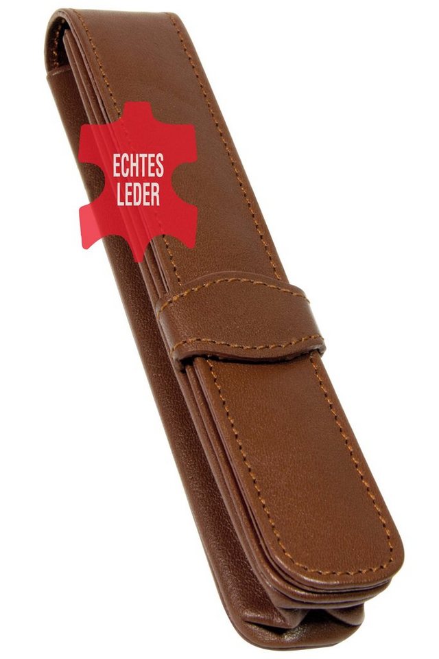 Online Pen Schreibgeräteetui Lederetui, (hochwertiges Füller-Etui), Stifte-Mäppchen aus Echtleder Bild 5
