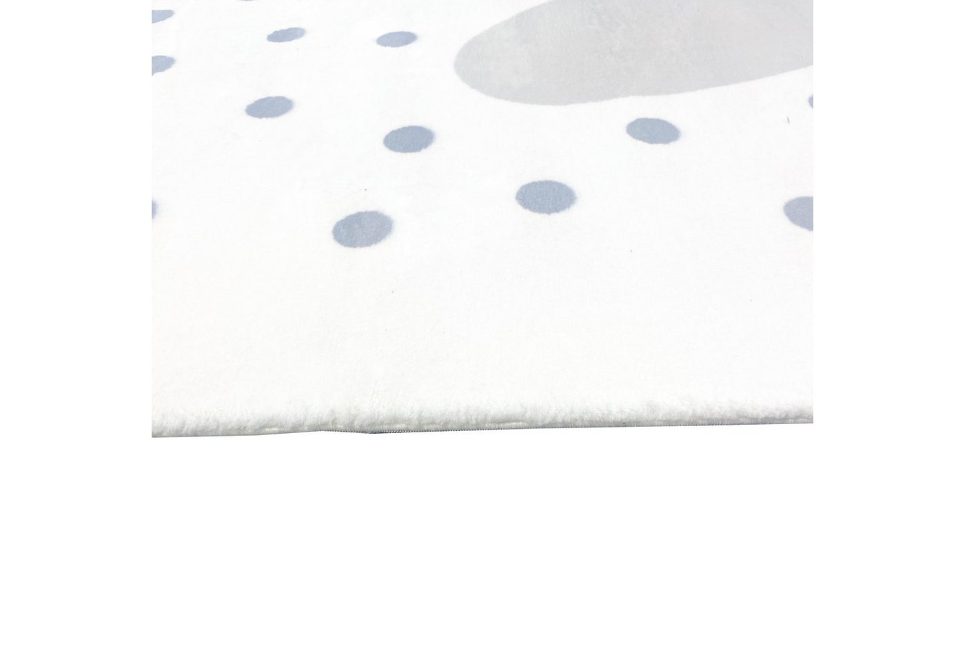 Carpetia Kinderteppich Kinderzimmer-Teppich mit Herz-Pünktchen creme grau, rechteckig, Höhe: 18 mm