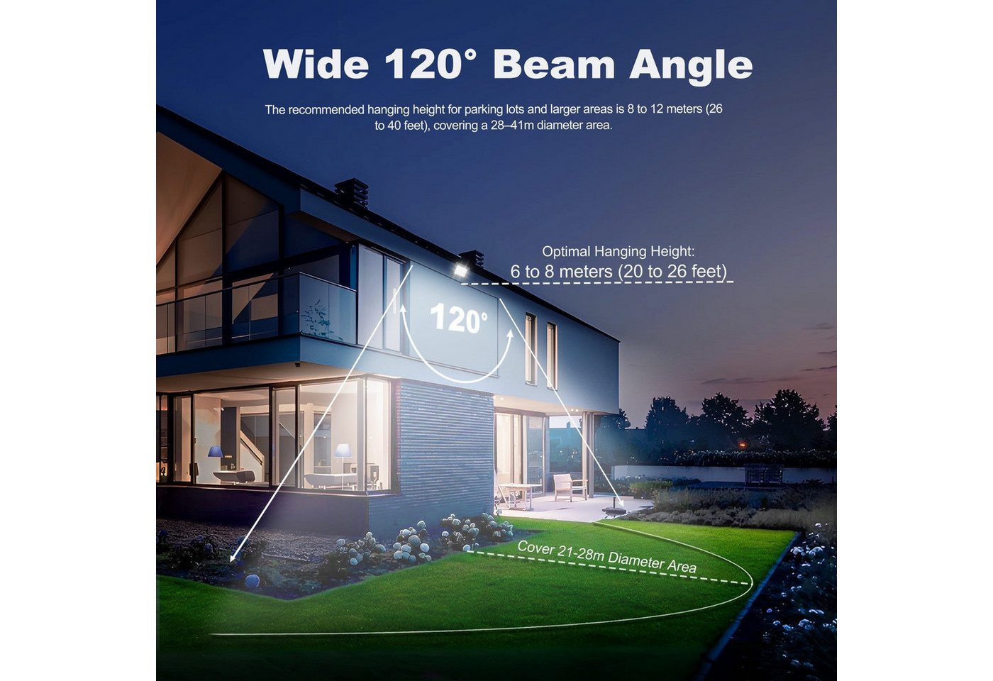 Ophy Flutlichtstrahler 2er-Set LED-Außenstrahler – 6000 K (Kaltlicht), IP66 wasserdicht, für Werkstatt, Garage, Garten & Außenbereich Bild 2