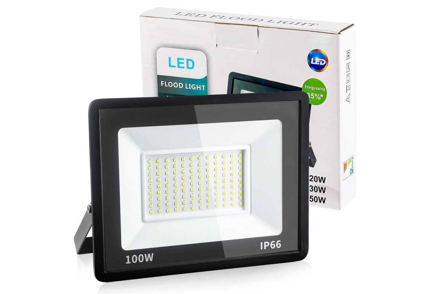 Ophy Flutlichtstrahler 2er-Set LED-Außenstrahler – 6000 K (Kaltlicht), IP66 wasserdicht, für Werkstatt, Garage, Garten & Außenbereich Bild 4