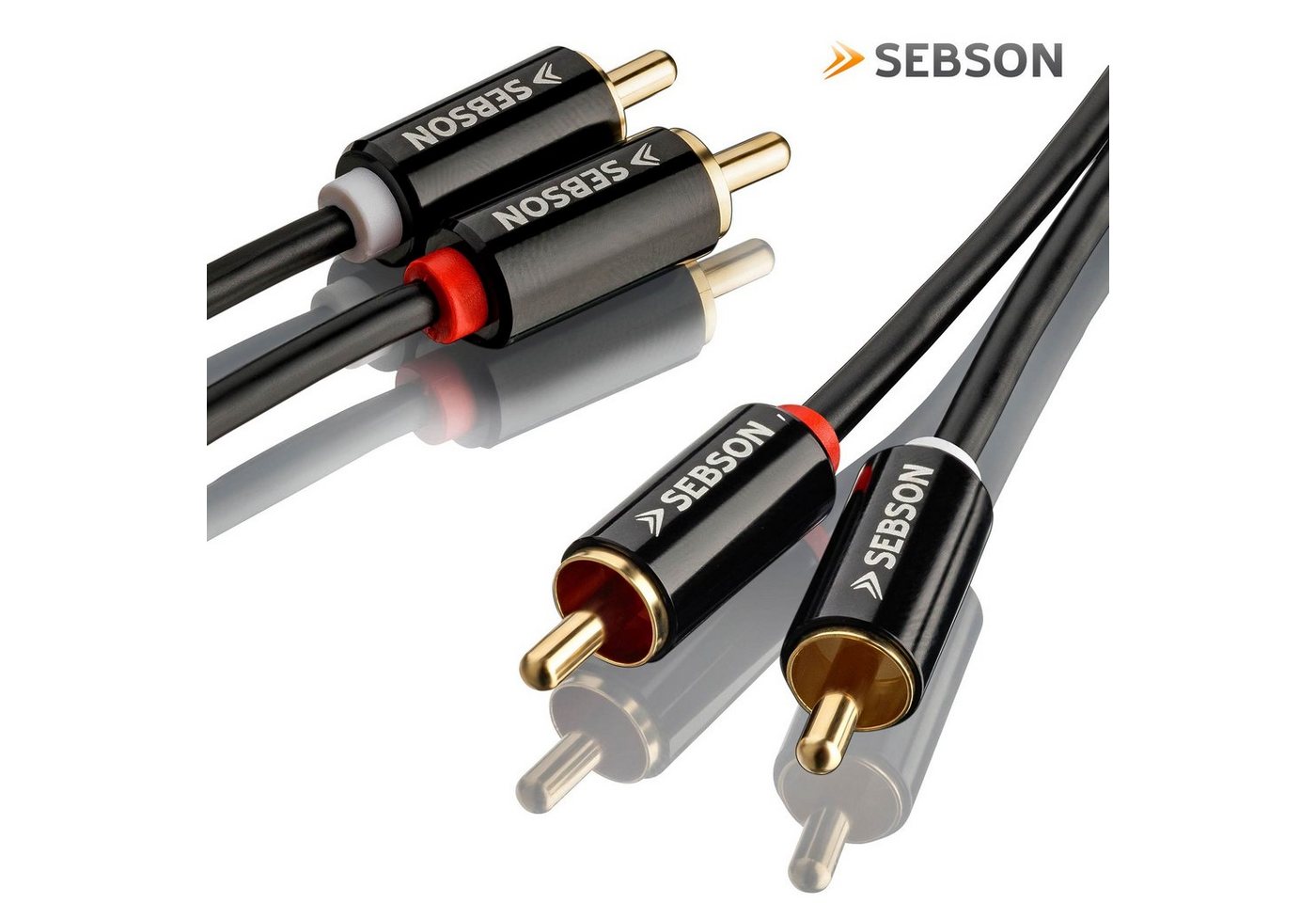 SEBSON Cinch Kabel 3m - 2x Chinch zu 2x Cinch Stecker RCA - AUX Audio Kabel Optisches-Kabel, (300 cm) Bild 2