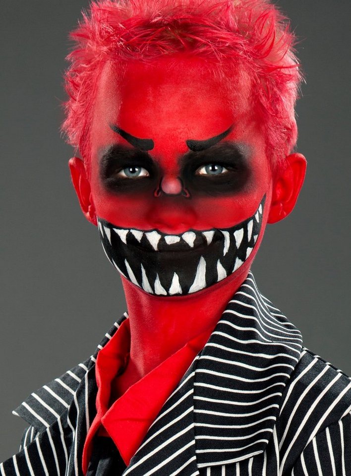 Maskworld Theaterschminke Aqua Make-up - Schminke 3 Farben - Fasching Karnev, Karneval und Halloween Wasserschminkset mit perfekt abgestimmten Kompo Bild 2