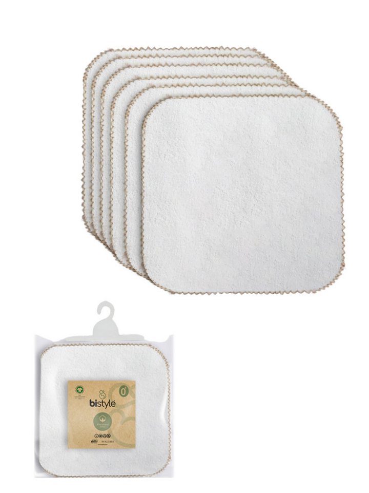 bistyle Spucktuch Spucktücher mit Spitzenrand für Babys 28x28cm aus Frottee, (Set, 6-tlg., 6er Pack), Handtuchstoff mit Spitzenrand, saugstark Bild 2