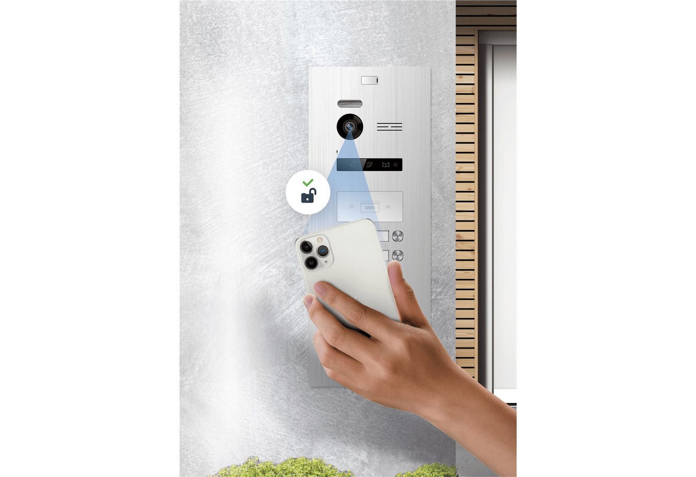 Balter Video-Türsprechanlage BALTER EVO-HD Aufputz Türsprechanlage 1-Familienhaus Schwarz Weiß (Set, 1-Familienhaus, Komplettset, Full HD 175° Kamera, App-Steuerung) Bild 2