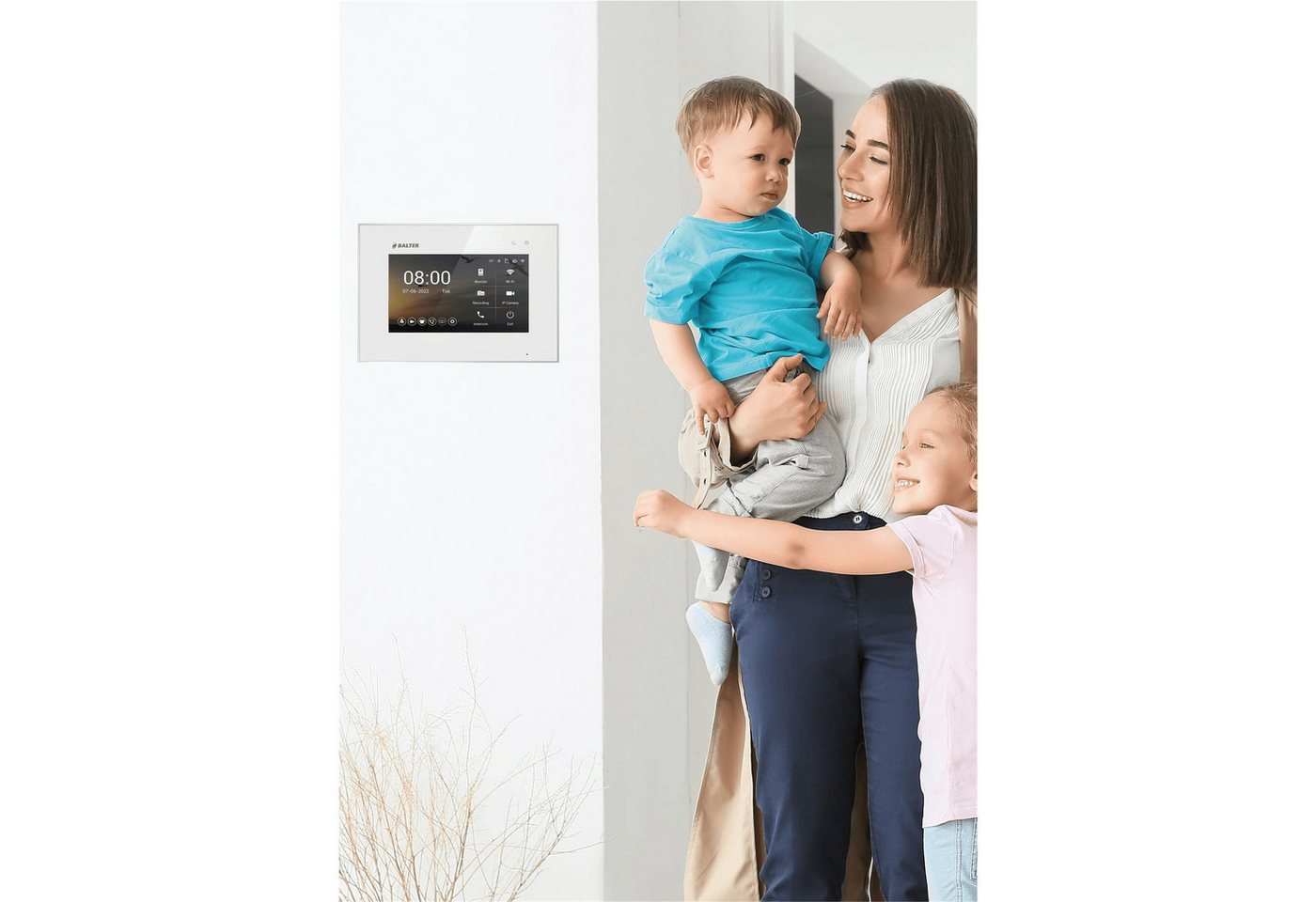 Balter Video-Türsprechanlage BALTER EVO-HD Aufputz Türsprechanlage 1-Familienhaus Schwarz Weiß (Set, 1-Familienhaus, Komplettset, Full HD 175° Kamera, App-Steuerung) Bild 3
