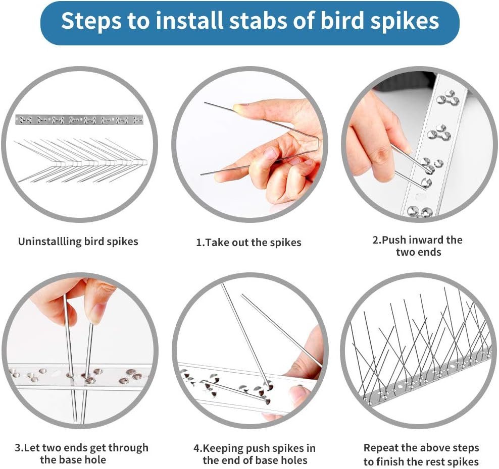 FELIXLEO Vogelpfeife Vogelspikes für Tauben 3 m Edelstahl Zaunspikes kleine Vögel, (1-St) Bild 4