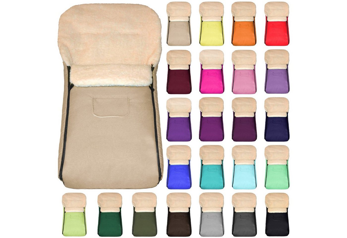 Baby-Joy Fußsack KAI XL 105cm Lammwolle Winterfußsack Thermo Babyfußsack 6 Mon - 3 Jahr, Wetterfest, Thermo-warm und Ultraweich Bild 3