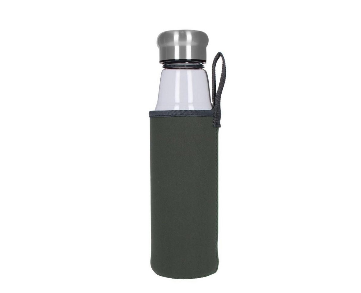 elasto Trinkflasche 0,5 L Wasserflasche aus Glas mit Silikondichtung, Glasflasche, Teeflasche, ToGo, Arbeit, Schule, Schraubverschluss Bild 2
