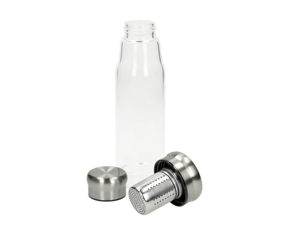 elasto Trinkflasche 0,5 L Wasserflasche aus Glas mit Silikondichtung, Glasflasche, Teeflasche, ToGo, Arbeit, Schule, Schraubverschluss Bild 5