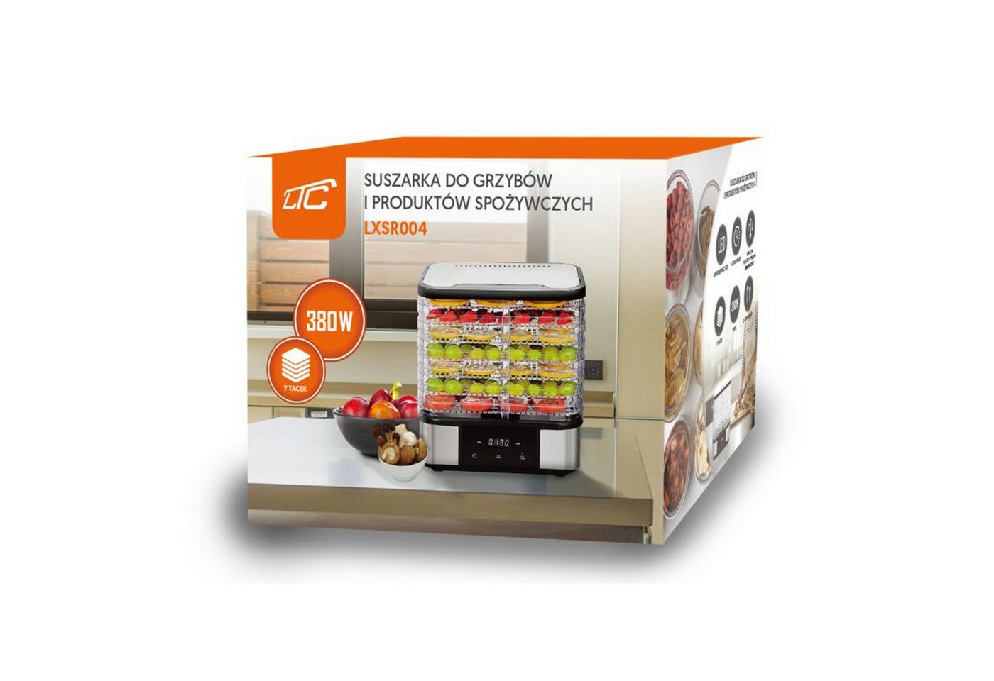 LTC Dörrautomat Trockner für Pilze, Gemüse und Obst 7 Einschübe 380 W 380 W Bild 2