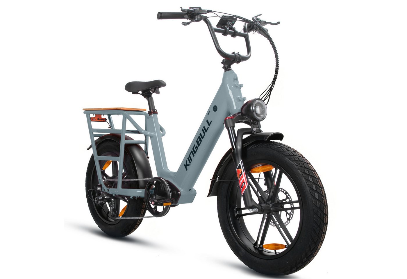 Vankel E-Bike Cityrad Cargo Damen u. Herren 20"x4" 720Wh 48V, max.100km Hydraulikbremsen, Kettenschaltung, Heckmotor, 720 Wh, (Beleuchtungsset mit Batterieladegerät, Batterieschlüssel, Werkzeug), Lasten-Elektrofahrrad mit Fat-Reifen, großem Transportträger Bild 3