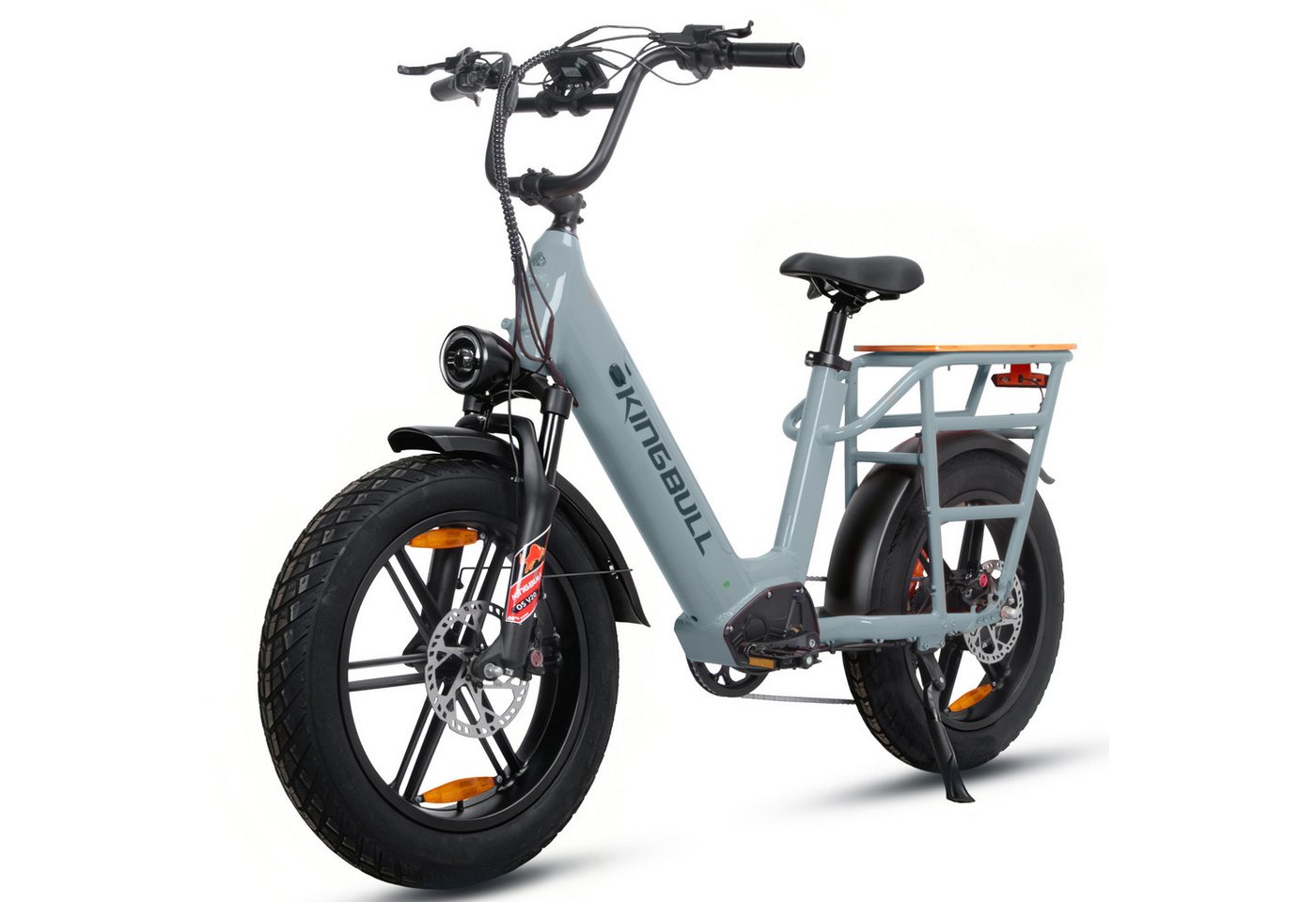 Vankel E-Bike Cityrad Cargo Damen u. Herren 20"x4" 720Wh 48V, max.100km Hydraulikbremsen, Kettenschaltung, Heckmotor, 720 Wh, (Beleuchtungsset mit Batterieladegerät, Batterieschlüssel, Werkzeug), Lasten-Elektrofahrrad mit Fat-Reifen, großem Transportträger Bild 5
