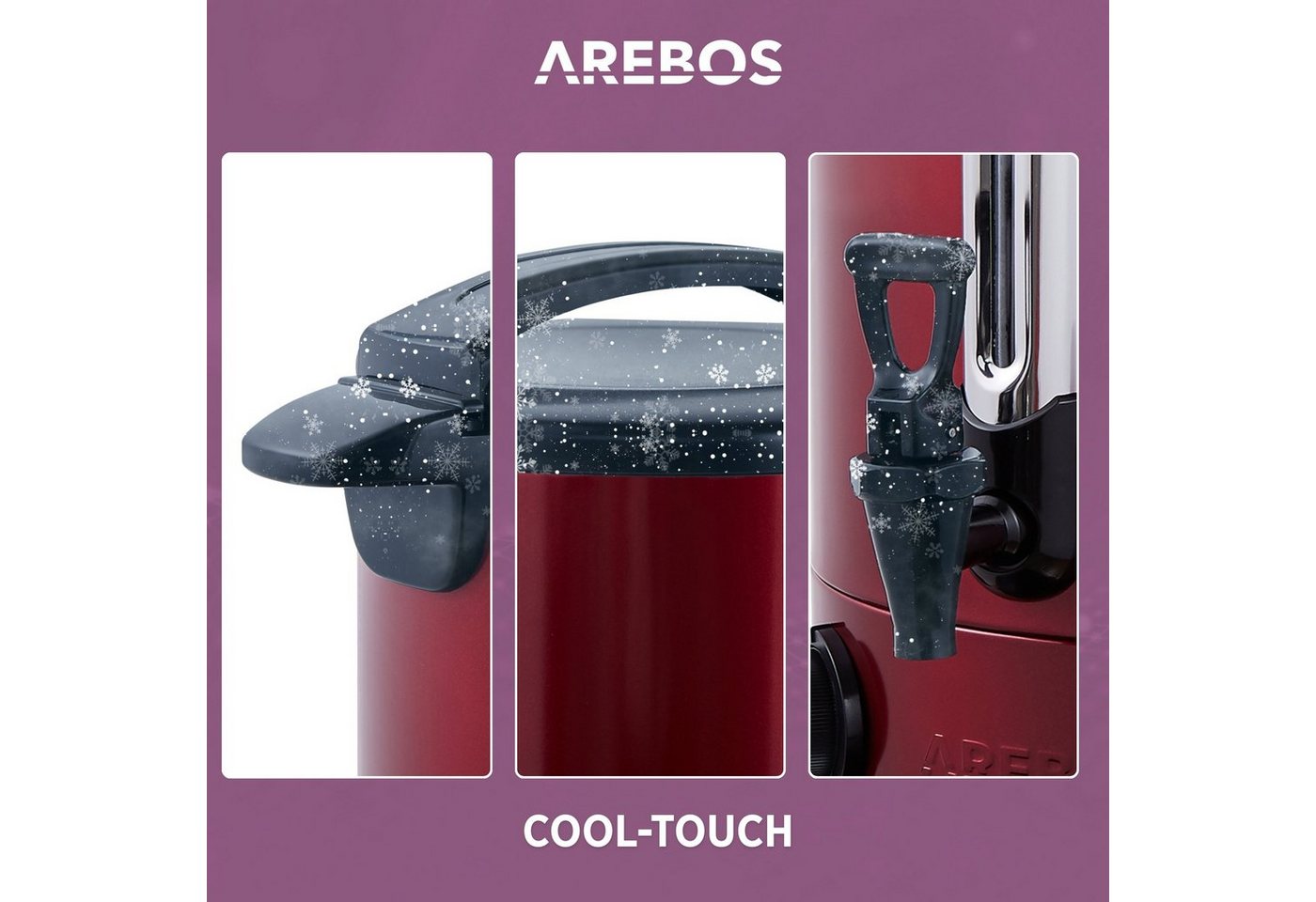 Arebos Einkoch- und Glühweinautomat 20 L, Überhitzungsschutz, Temperatureinstellung 30-110°C, 3 Farben, 1650,00 W Bild 5