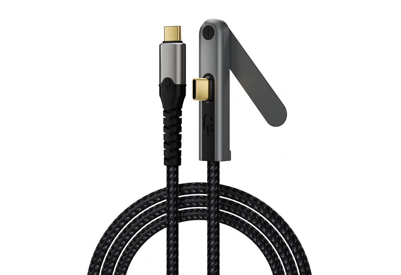 Bolwins E23 USB-C Kabel mit Ständer für Smartphone & Laptop PD 100W 4K USB USB-Kabel, USB-C-Stecker, USB-C-Stecker (200 cm), Klappbarer Standfuß, USB 3.2 20 Gbit/s, 4K 60 Hz, PD 100 W, 2 m Kabel Bild 2