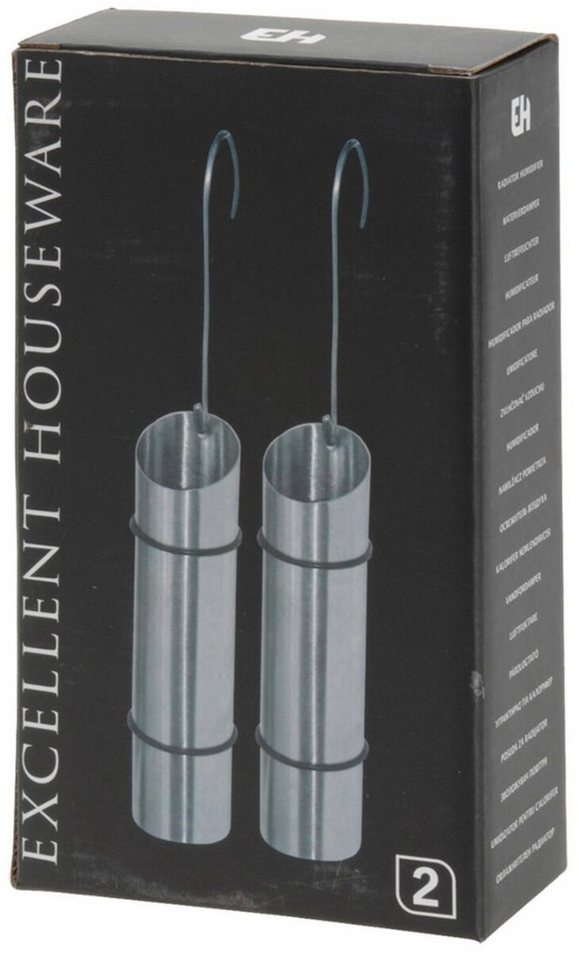 Koopman Luftbefeuchter Verdunster Edelstahl Heizkörper 12 er Set, Haken zum Einhängen, 150 ml, Gummiring, einfache Montage, Edelstahl Bild 3