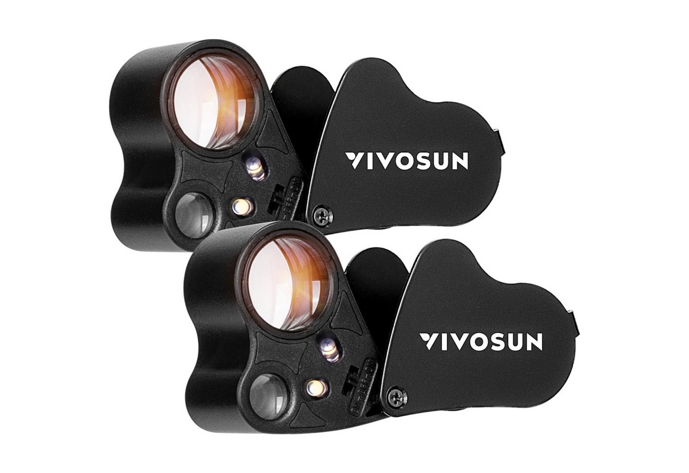 VIVOSUN Leuchtlupe VIVOSUN Juwelierlupe 30x und 60x mit LED 2er-Set, 2er-Set, 2-tlg., 2-teilig, Zwei Linsen mit 30-facher und 60-facher Vergrößerung