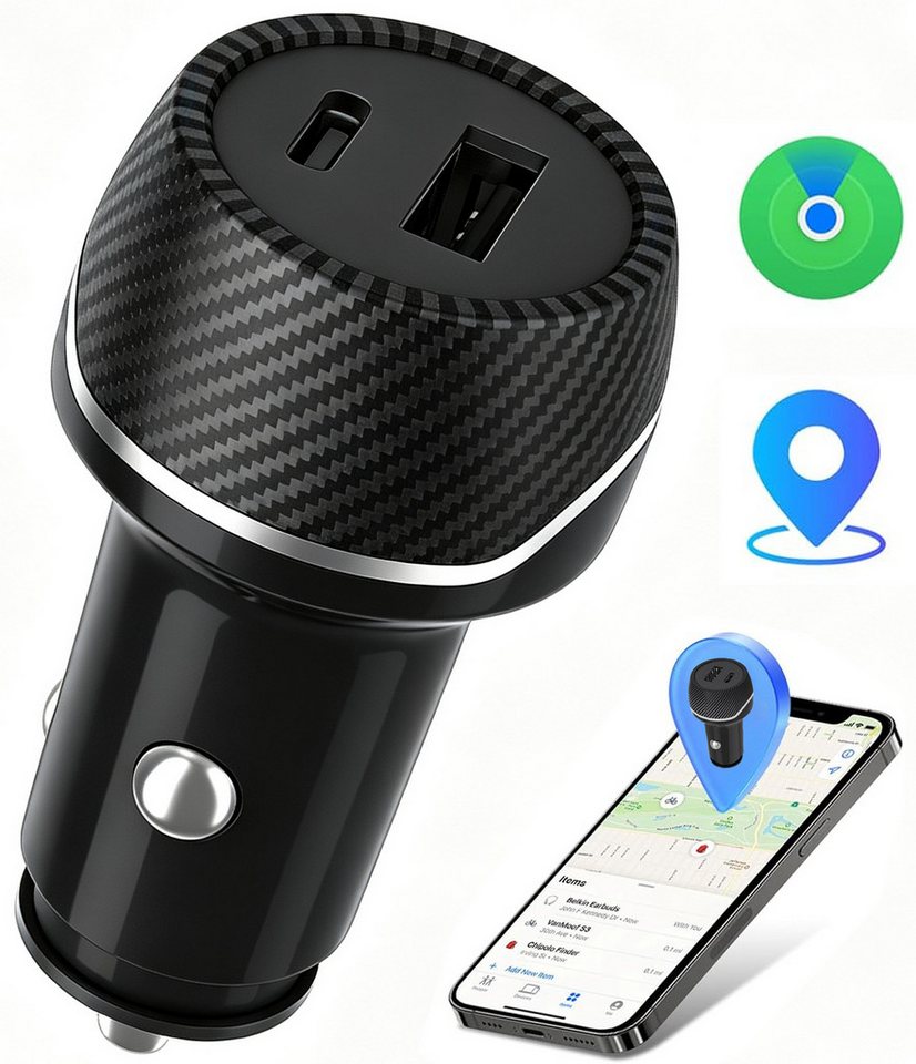Fyrove Zigarettenanzünder-Verteiler Auto Ladegerät USB, KFZ Ladegerät (kompatibel mit Apple Find My (nur iOS), USB-C, USB 3.0 Typ A zu AV OUT/Digital, 2 USB Ladeanschlüsse Bild 4