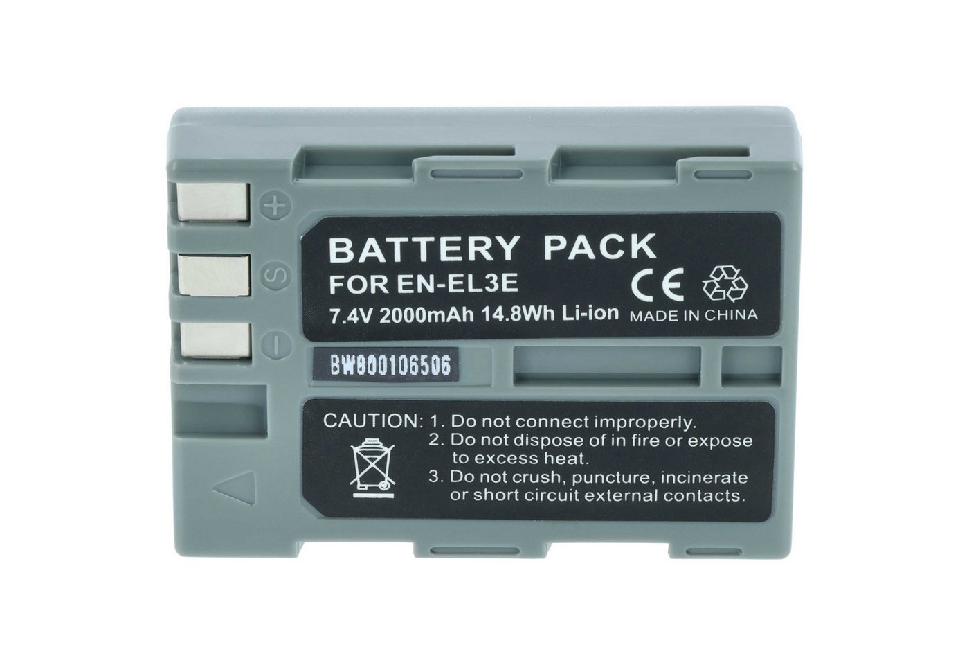 vhbw Akku Ersatz für Nikon EN-EL3e, EN-EL3, EN-EL3a für Digitalkamera / Kamera-Akku Akku Li-Ion 2000 mAh (7,2 V, 1 St), Leistungsfähiger Austausch-Akku für Digitalkamera, Spiegelreflexkamera Bild 3