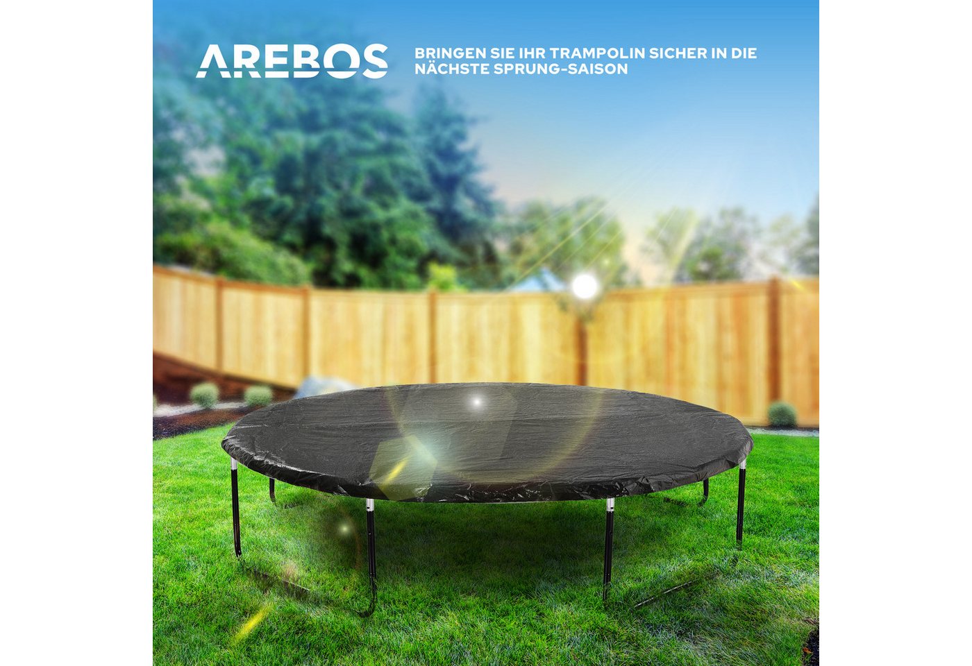 Arebos Trampolin-Abdeckplane UV-beständig, Witterungsfest, Regenschutz, Staubschutz (Packung) Bild 3