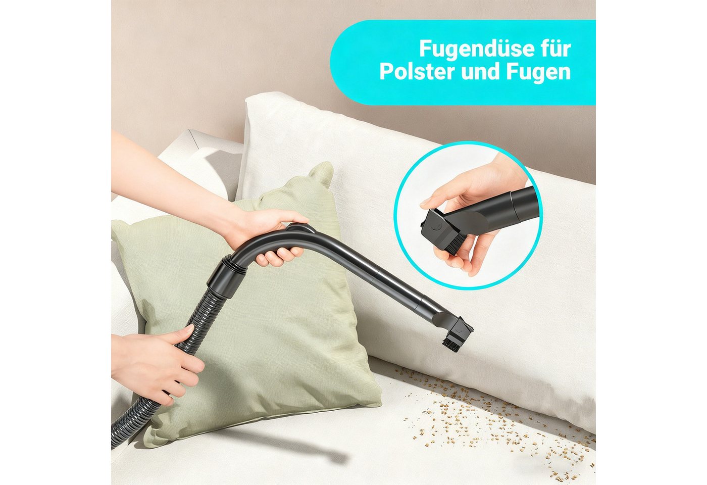 wohnTRAUM24 Bodenstaubsauger Staubsauger mit Beutel, Bodenstaubsauger für alle Bodenbeläge, beutellos, Leicht und tragbar,Starke Saugkraft,Betriebsgeräusch unter 70 Dezibel Bild 4
