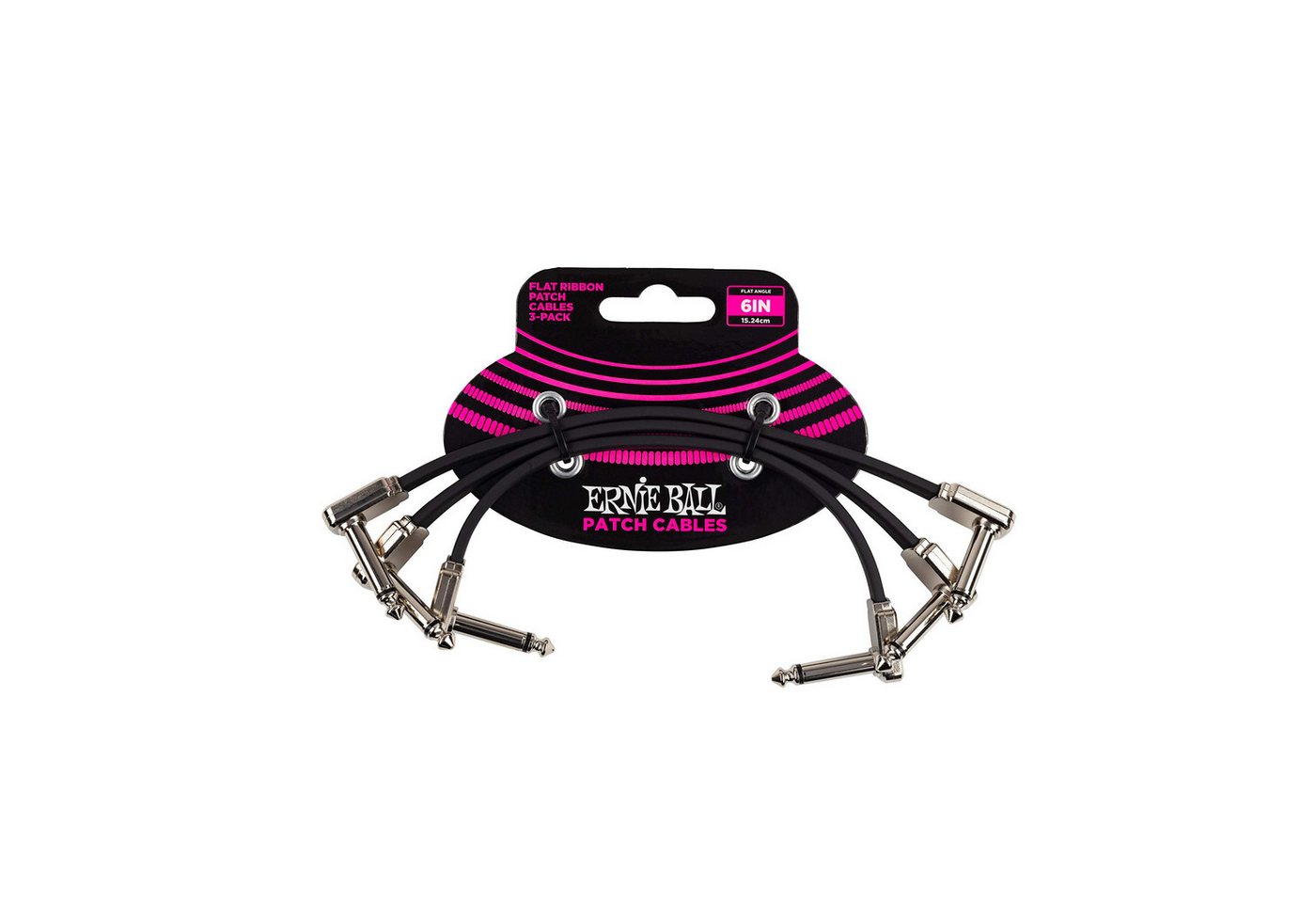 Ernie Ball Audio-Kabel, EB6221 6" Flat Ribbon Patch Cable 3-Pack 15 cm - Stereo Patchkabel Bild 3