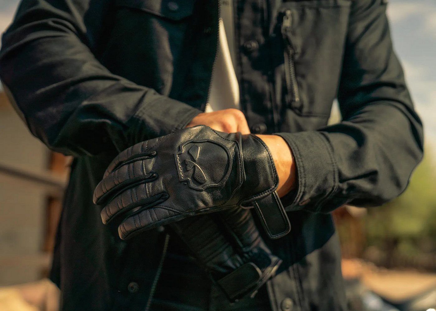 HARLEY-DAVIDSON Motorradhandschuhe Handschuhe Leder "Willie G Skull" Schwarz Bild 2