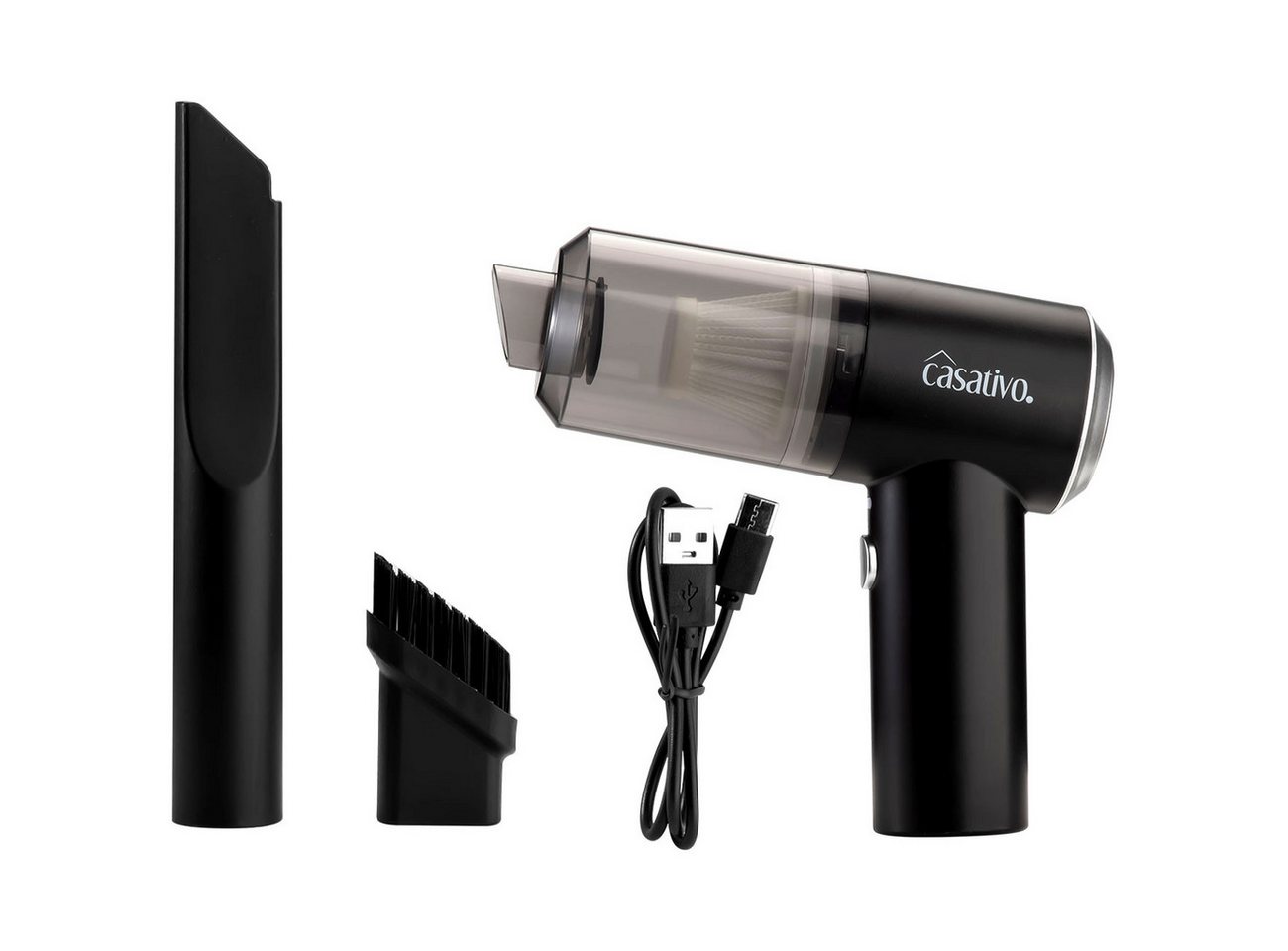 Casativo Akku-Handstaubsauger Akku-Handstaubsauger 50W mit LED & HEPA-Filter 3kPa Saugkraft Schwarz, 50 W, beutellos, Minisauger kabellos/15 Min. Laufzeit/leicht (310 g)/80db Bild 5