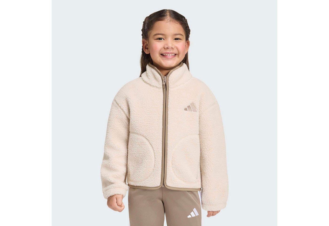 adidas Sportswear Outdoorjacke ALPAKA SHERPA für Kinder, mit Reißverschluss, aus Polyester, neutraler Schnitt Bild 4