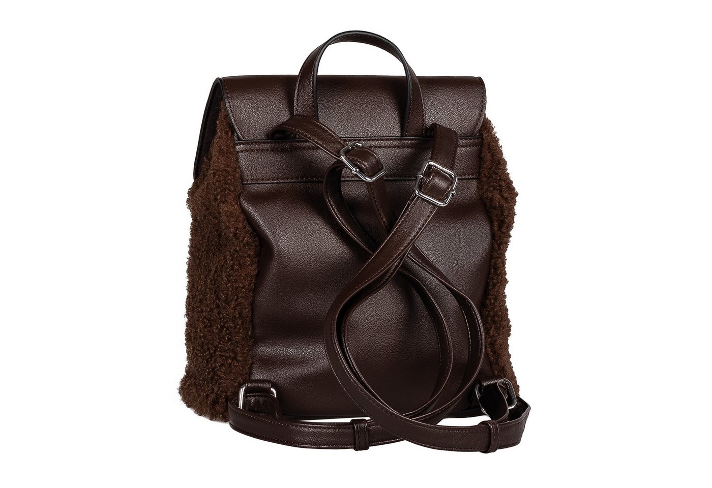 TOM TAILOR Rucksack Zelina, Damen Freizeitrucksack, Cityrucksack in Plüsch-Optik Bild 2
