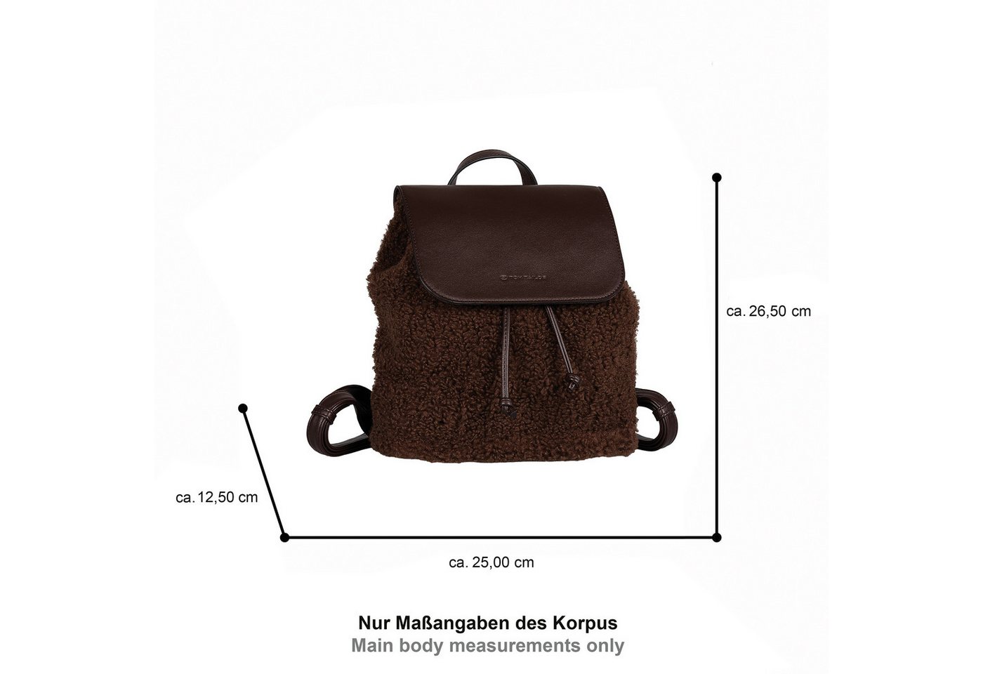TOM TAILOR Rucksack Zelina, Damen Freizeitrucksack, Cityrucksack in Plüsch-Optik Bild 3