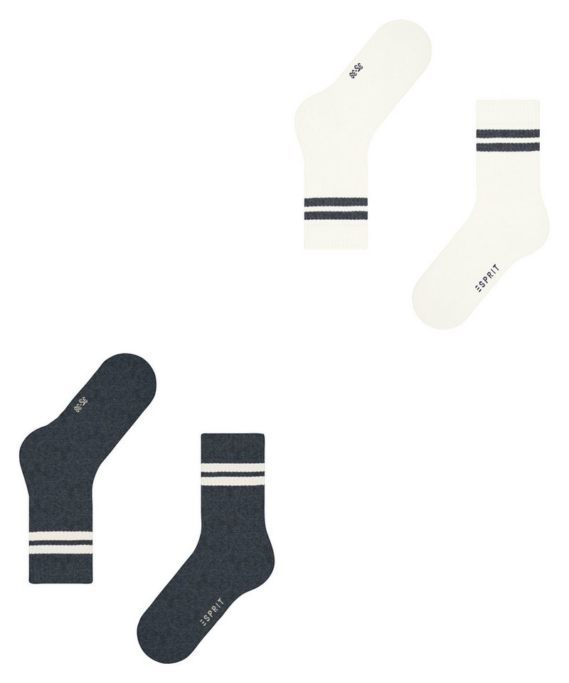 Esprit Tennissocken Tennis Stripe (2 Paar) mit Kontraststreifen, sportliches Design, perfekte Passform Bild 2