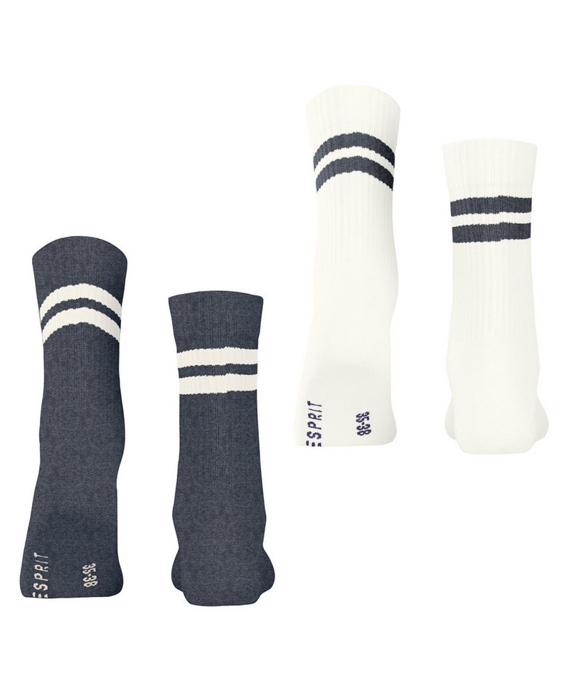 Esprit Tennissocken Tennis Stripe (2 Paar) mit Kontraststreifen, sportliches Design, perfekte Passform Bild 5
