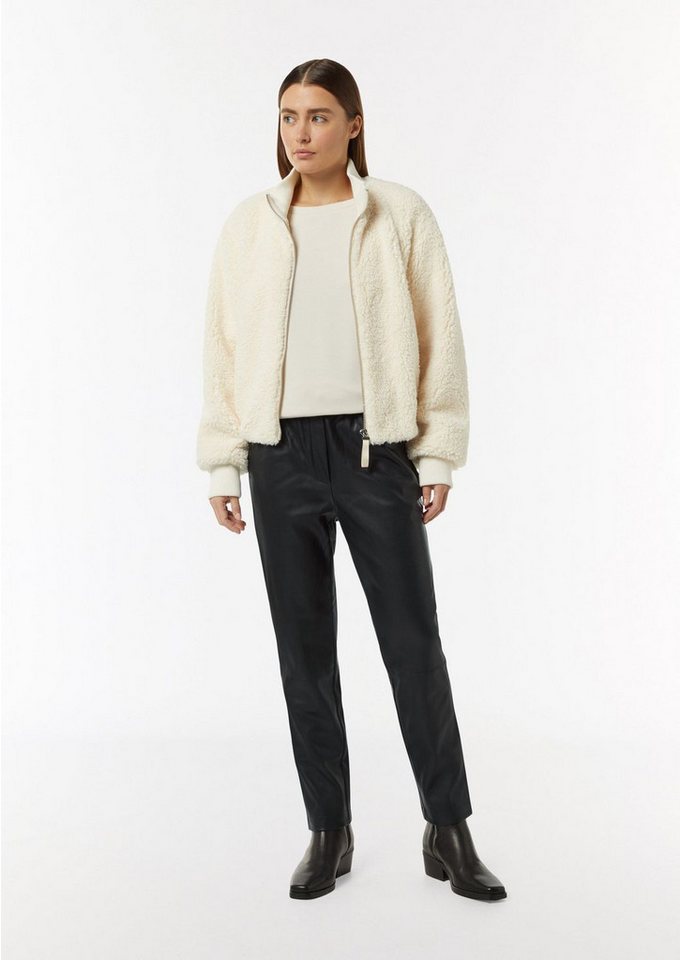 comma Jogger Pants Casual Joggpant, Lederoptik, Bindeband, Taschen