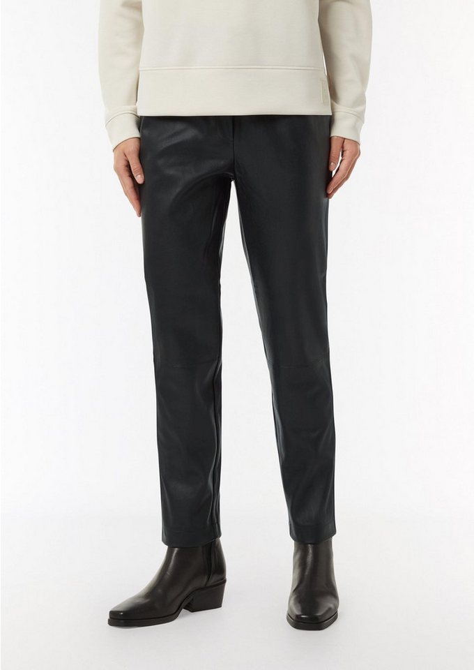 comma Jogger Pants Casual Joggpant, Lederoptik, Bindeband, Taschen Bild 4