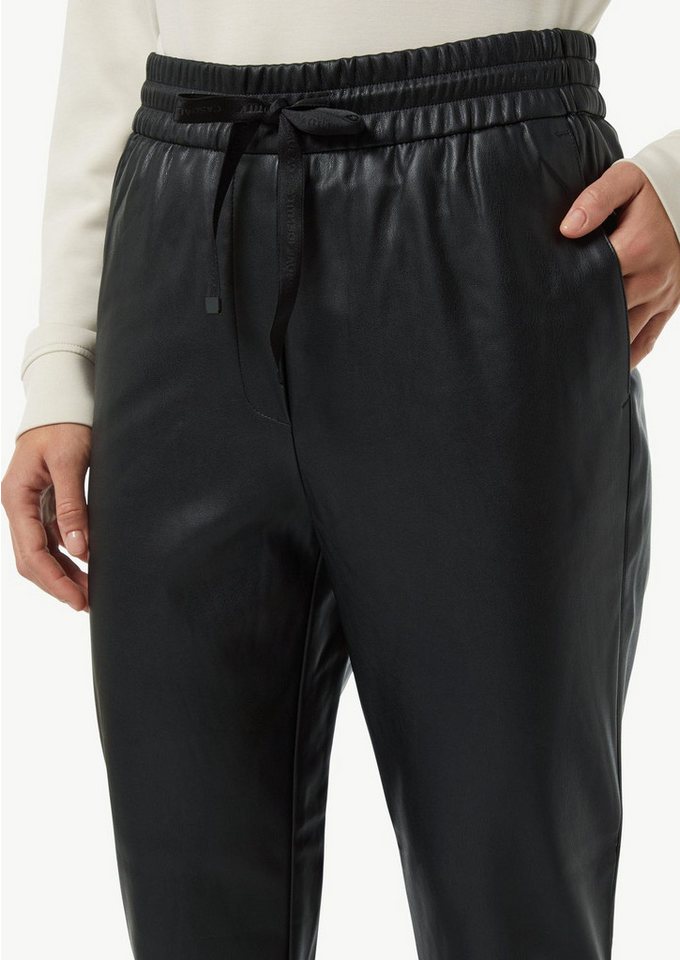 comma Jogger Pants Casual Joggpant, Lederoptik, Bindeband, Taschen Bild 5