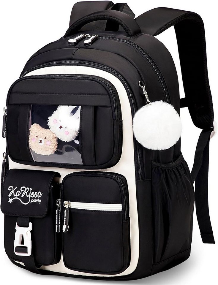 Forrlite Schulrucksack Mädchen, Schülerrucksack ergonomisch, Schultasche Kinder (Freizeitrucksack mit Reflexstreifen für Schule, Alltag und Reise, Ergonomisch, reflektierende Details, mehrere Fächer, gepolsterte Gurte) Bild 4