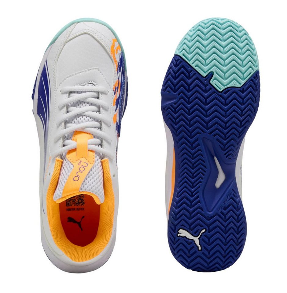 PUMA Padelschuhe Nova Smash Allcourt 2025 weiss/bunt Jungen Tennisschuh