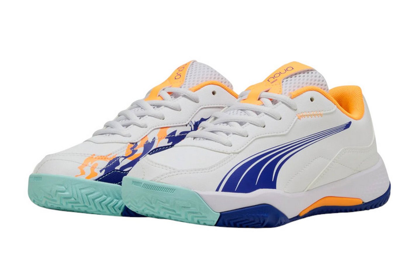 PUMA Padelschuhe Nova Smash Allcourt 2025 weiss/bunt Jungen Tennisschuh Bild 3