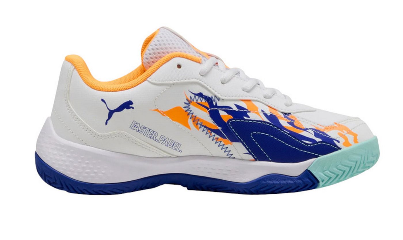 PUMA Padelschuhe Nova Smash Allcourt 2025 weiss/bunt Jungen Tennisschuh Bild 4