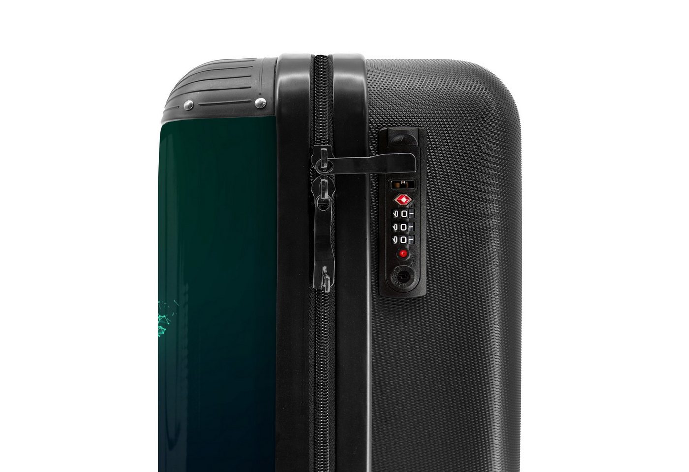 NoBoringSuitcases.com© Kinderkoffer Fußballer kickt mit Gewalt in digitaler Form 55x35x20cm, Handgepäck Koffer, Hartschalenkoffer Kinder, Reisekoffer Jungen Bild 3