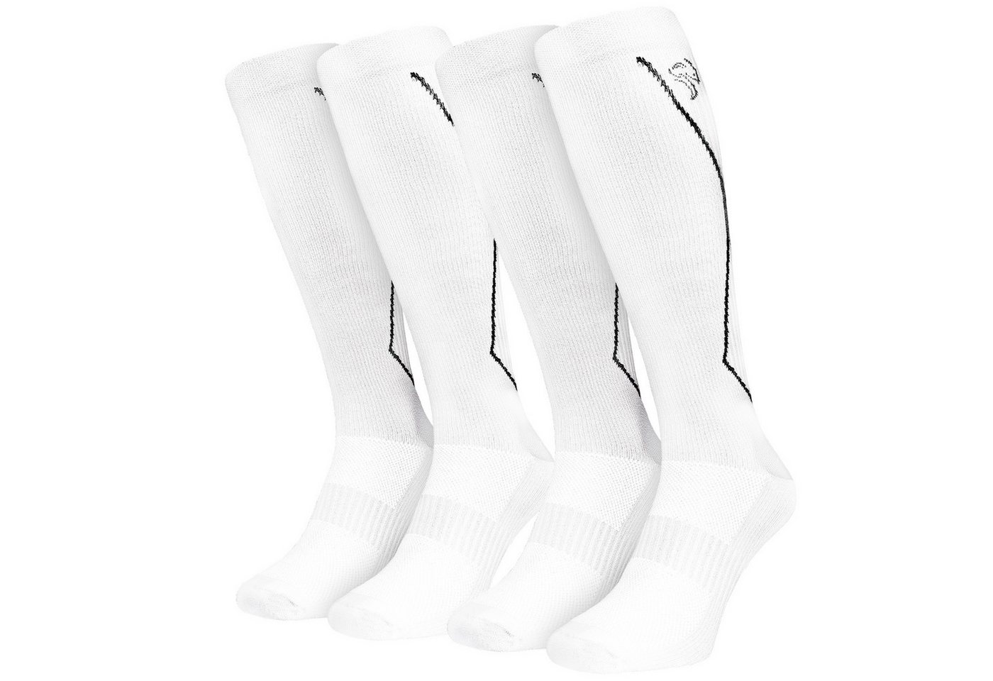 Black Snake Laufsocken Kompressionssocken Damen und Herren mit Stützzonen an Wade und Spann (Socken-Set, 2-Paar, Weiß 35/38) Atmungsaktives Funktionsmaterial mit gepolsterter Sohle und Zehennaht Bild 3