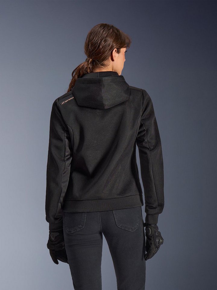 Alpinestars Motorradjacke Stella Chrome Superairflow Damen Motorrad Zip Hoodie Airbag vorbereitet,Ellenbogenprotektoren enthalten,Schulterprotek