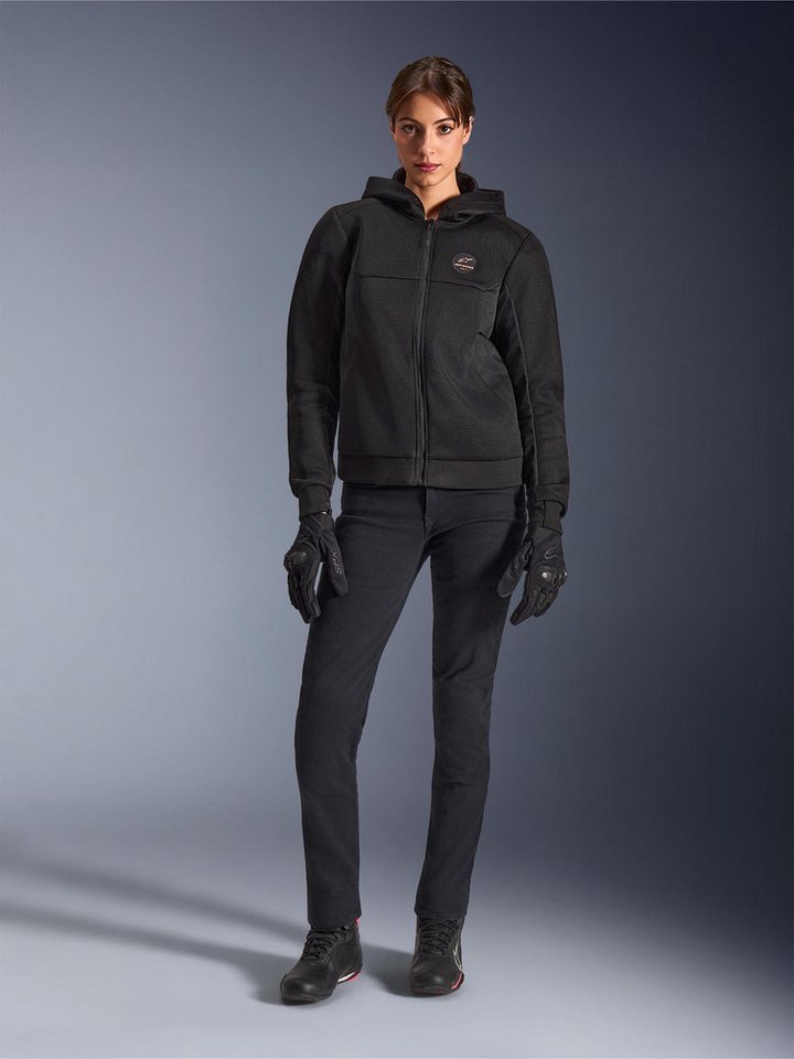 Alpinestars Motorradjacke Stella Chrome Superairflow Damen Motorrad Zip Hoodie Airbag vorbereitet,Ellenbogenprotektoren enthalten,Schulterprotek Bild 3
