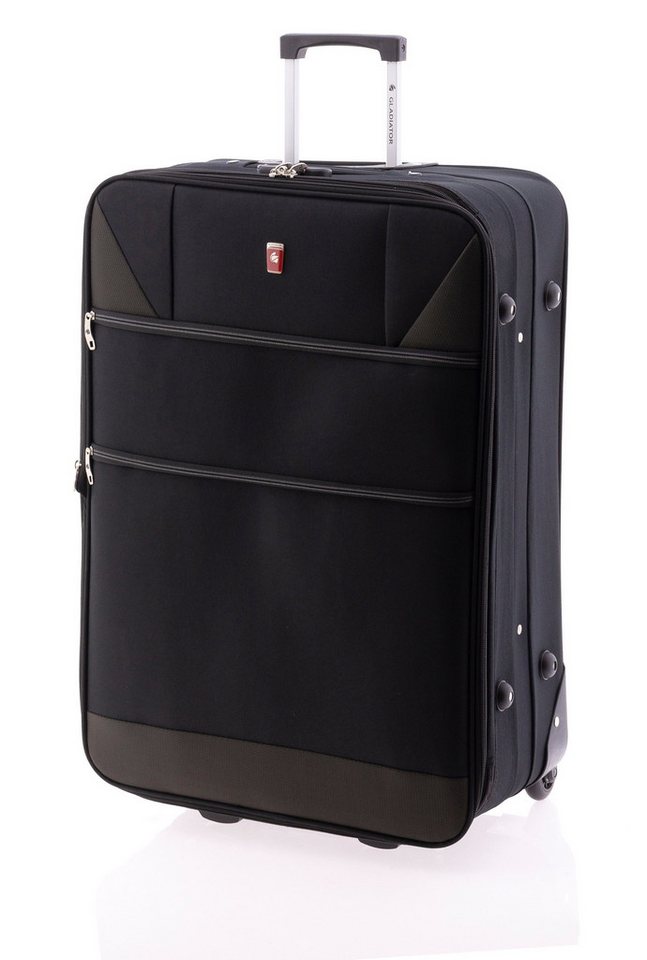 GLADIATOR Koffer Koffer - 72 cm, 90/105 Liter, Dehnfalte, 2 Rollen, rot od. schwarz