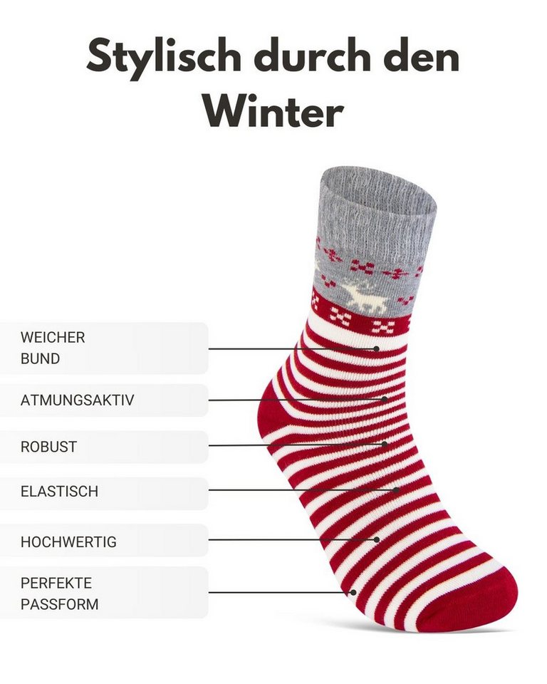 sockenkauf24 Thermosocken Damen warme Wintersocken Vollfrottee (38202, 12-Paar, 35-38) aus Baumwolle mit Komfortbund Bild 3