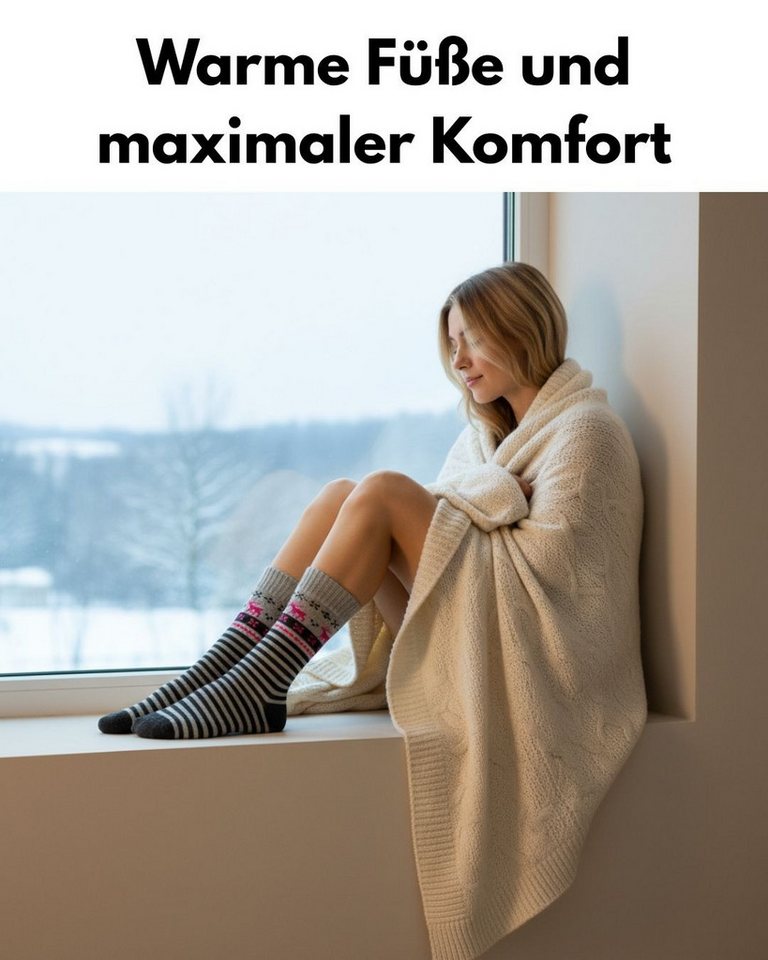 sockenkauf24 Thermosocken Damen warme Wintersocken Vollfrottee (38202, 12-Paar, 35-38) aus Baumwolle mit Komfortbund Bild 5