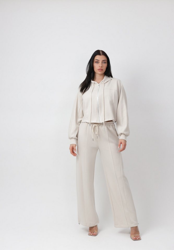 Elara Sportanzug — Damen 2-Teiler Set mit Hoodie & Wide Leg Hose Bild 2