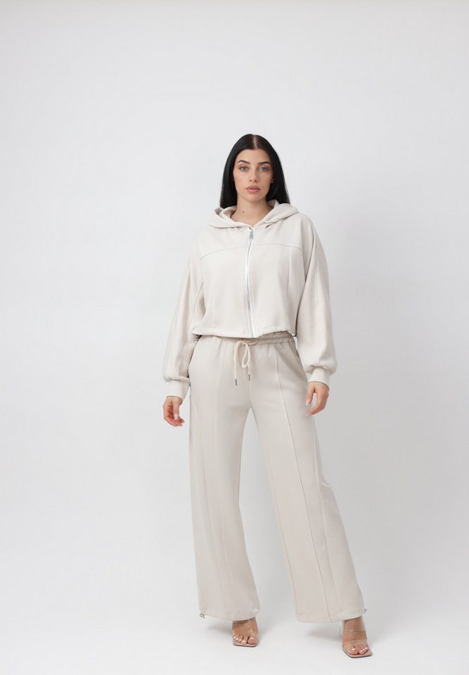 Elara Sportanzug — Damen 2-Teiler Set mit Hoodie & Wide Leg Hose Bild 3