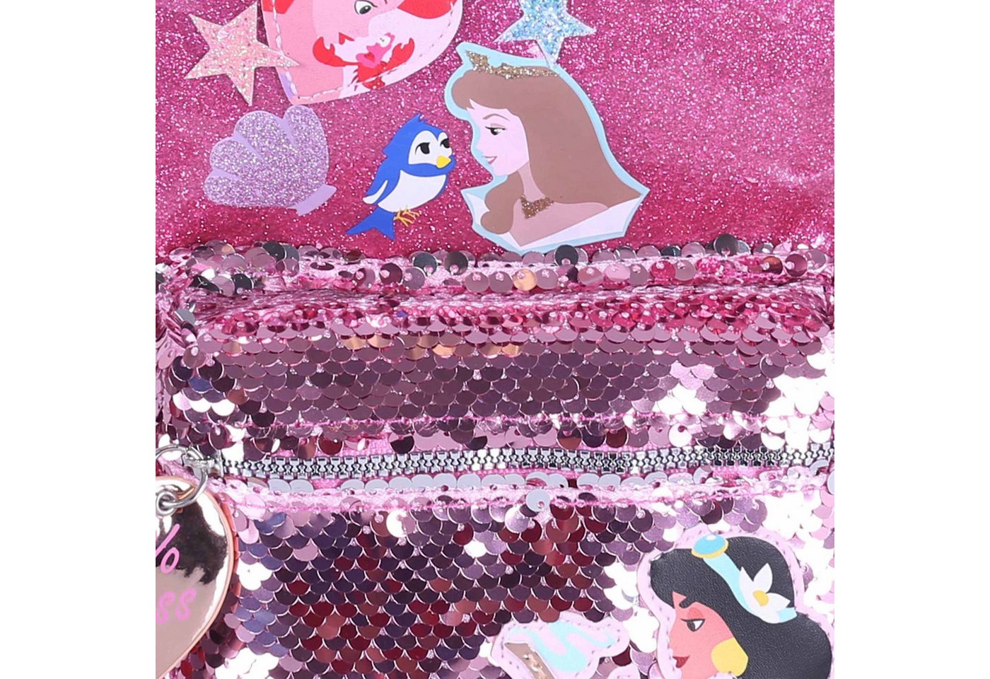 Disney Princess Schulrucksack DISNEY Prinzessinnen glänzender Rucksack für Mädchen, 22 x 10 x 19 cm Bild 2